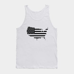 USA Flag - Black Tank Top